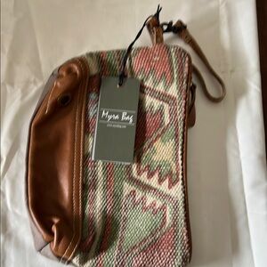 Myra Bag Woven and Leather Crossbody